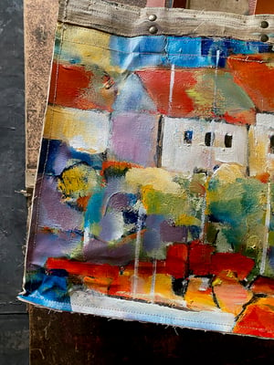 Image of one of a kind painting bag - Castelsardo