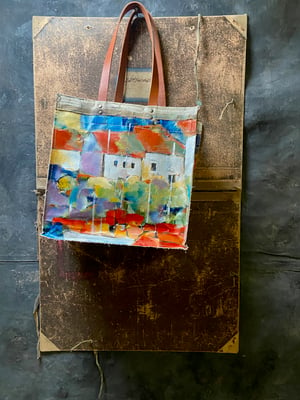 Image of one of a kind painting bag - Castelsardo