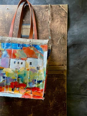 Image of one of a kind painting bag - Castelsardo