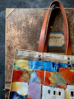 Image of one of a kind painting bag - Castelsardo