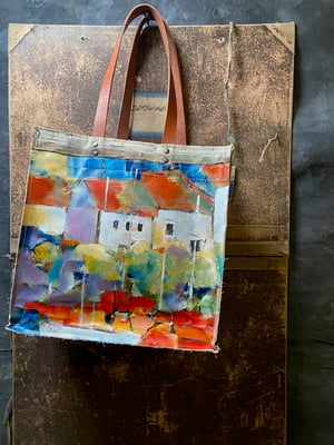 Image of one of a kind painting bag - Castelsardo