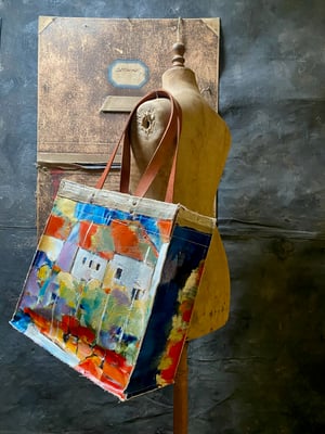 Image of one of a kind painting bag - Castelsardo