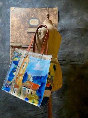 Image of one of a kind painting bag - Castelsardo