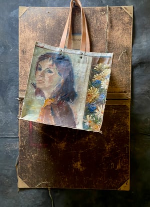 Image of one of kind painting bag - gracie's blooms