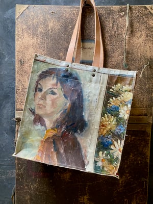 Image of one of kind painting bag - gracie's blooms