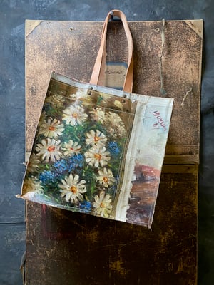 Image of one of kind painting bag - gracie's blooms