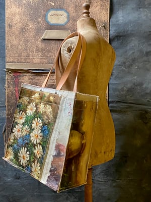 Image of one of kind painting bag - gracie's blooms