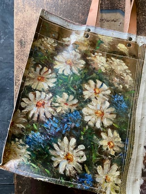 Image of one of kind painting bag - gracie's blooms