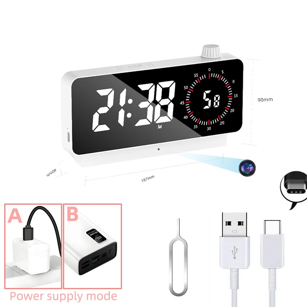 MSL 4K HD Wireless Mini Clock Camera - Hidden Spy Camera with Motion Detection & Night Vision