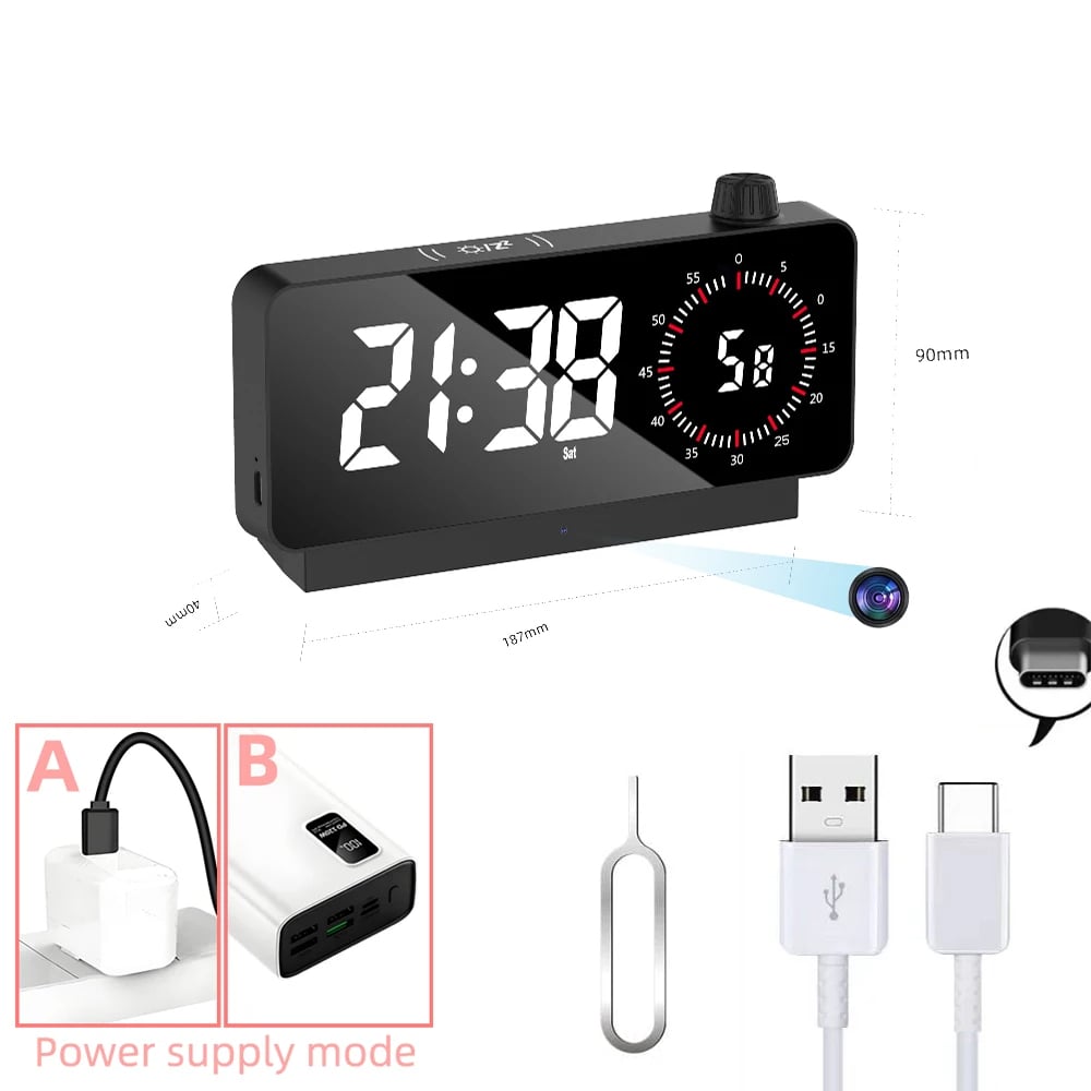 MSL 4K HD Wireless Mini Clock Camera - Hidden Spy Camera with Motion Detection & Night Vision