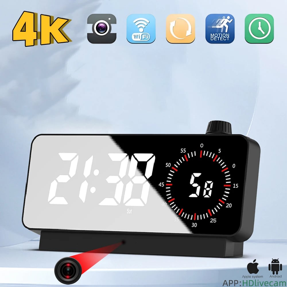 MSL 4K HD Wireless Mini Clock Camera - Hidden Spy Camera with Motion Detection & Night Vision