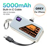 MSL 5000mAh Mini Power Bank - Built-in Cable, 20W Fast Charging, Ultra-Compact Charger
