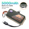 MSL 5000mAh Mini Power Bank - Built-in Cable, 20W Fast Charging, Ultra-Compact Charger