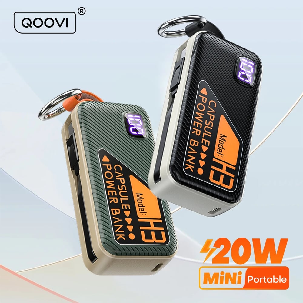 MSL 5000mAh Mini Power Bank - Built-in Cable, 20W Fast Charging, Ultra-Compact Charger