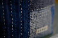 Image 3 of Blue Tone Patchwork Fabric Makeup Bag, Cosmetic Bag, Zipper Pouch