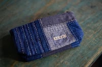 Image 4 of Blue Tone Patchwork Fabric Makeup Bag, Cosmetic Bag, Zipper Pouch