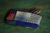 Image 2 of Patchwork Fabric Pencil case, Stationery Pouch, Zipper Pouch