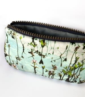 Image of Loch leaf flower, velvet zipper pouch