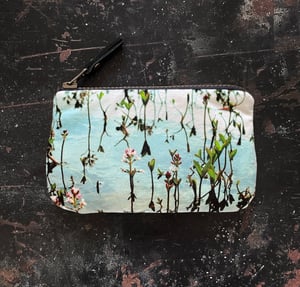 Image of Loch leaf flower, velvet zipper pouch