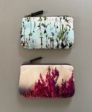 Image of Loch leaf flower, velvet zipper pouch