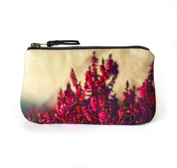 Image of Heather, velvet zipper purse