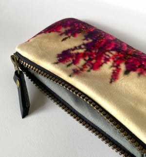 Image of Heather, velvet zipper purse