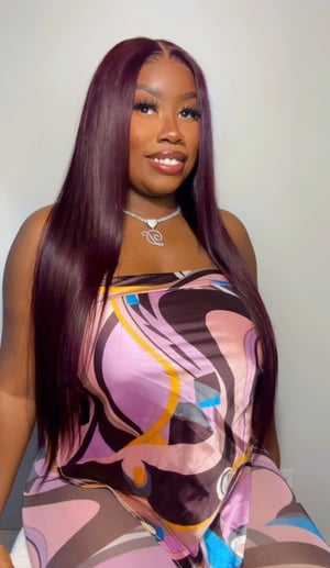 Image of Straight 7x5 Plum Lace Closure Wig in 22”