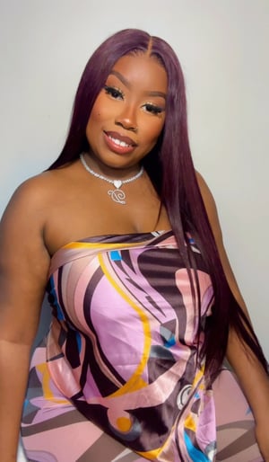 Image of Straight 7x5 Plum Lace Closure Wig in 22”