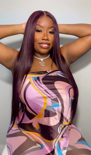 Image of Straight 7x5 Plum Lace Closure Wig in 22”