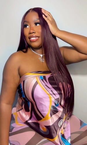 Image of Straight 7x5 Plum Lace Closure Wig in 22”