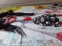 Image 10 of Handmade Doll abstract Collage with mix media. Original hand painted. Haunted doll. Gothic doll. 