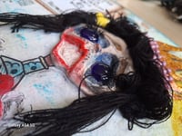 Image 5 of Handmade Doll abstract Collage with mix media. Original hand painted. Haunted doll. Gothic doll. 