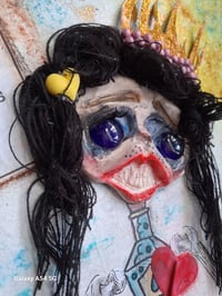 Image 7 of Handmade Doll abstract Collage with mix media. Original hand painted. Haunted doll. Gothic doll. 