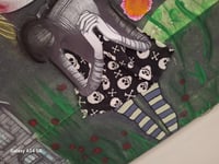 Image 7 of Chasing Balloons motivational art doll mixed media ooak canvas. Gothic, haunted art doll handmade.