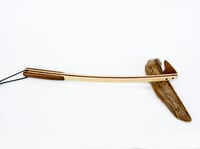 Image 2 of Handcrafted Mini Wooden Backscratcher made of Tiger Maple and accented with Walnut, Unique Gift