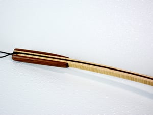 Image of Handcrafted Mini Wooden Backscratcher made of Tiger Maple and accented with Walnut, Unique Gift