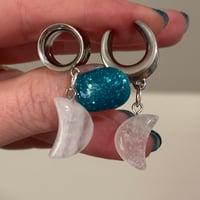 White Stone Moon Dangles (sizes 4g-2")
