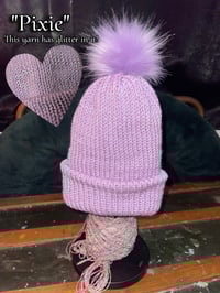 Image 7 of Knitted Beanie With Puff Ball