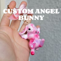 Custom Angel Bunny Bag Charm