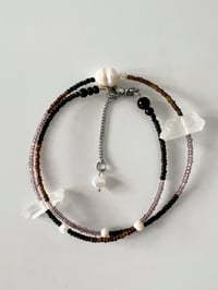 Image 1 of Collier "Orée" quartz, perles et billes de verre