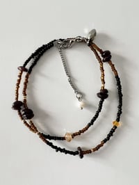 Image 1 of Collier "Vitale" Cristaux, billes de verre et grenat