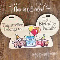 Image 1 of Birthday Racer Car Parks Stroller Tag