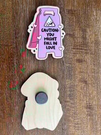 Image 2 of Caution: You Might Fall in Love Funny Magnet