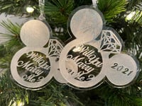 Image 1 of Mickey Inspired Engagement Christmas Tree Ornament