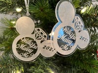 Image 6 of Mickey Inspired Engagement Christmas Tree Ornament