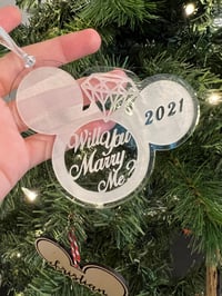 Image 8 of Mickey Inspired Engagement Christmas Tree Ornament