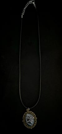 Image 4 of spider web heart necklace