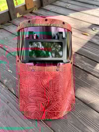 Image 2 of Red Floral Fibermetal Tigerhood