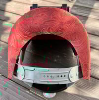 Image 3 of Red Floral Fibermetal Tigerhood