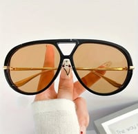 Image 1 of Black Sunglasses w/Tea Colored Tinted Lenses